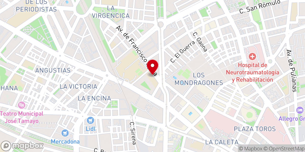 Map showing location of Religiosas Adoratrices
