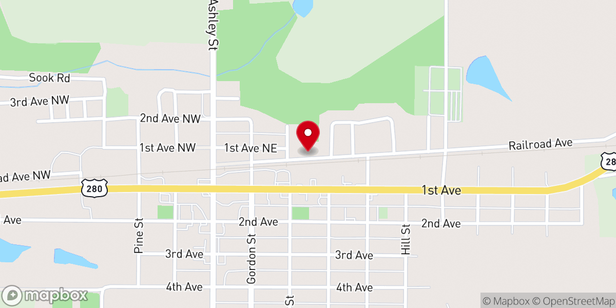 Map showing location of Piney Grove Missionary Baptist Church