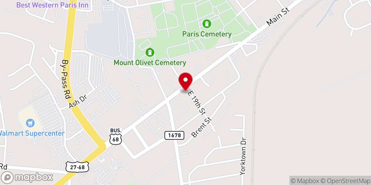 Map showing location of Paris Frank’s Donuts