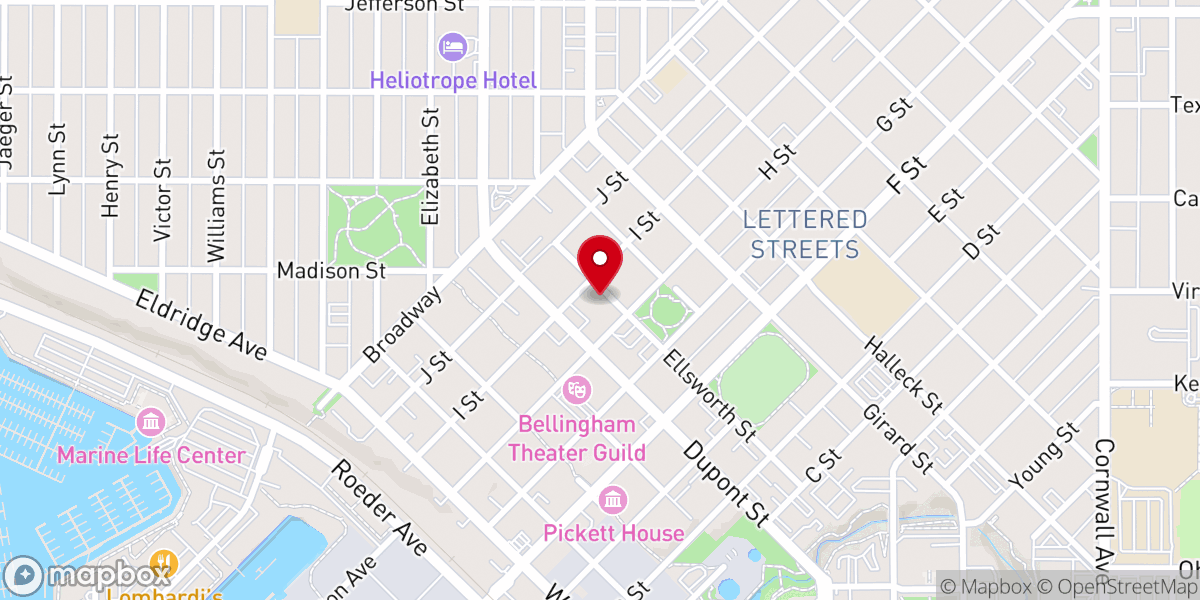 Map showing location of Bellingham Unitarian Fellowship