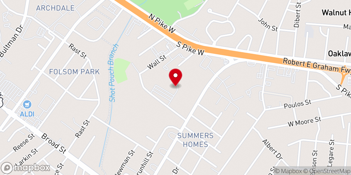 Map showing location of Trinity Missionary Baptist Church