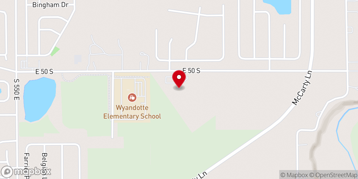 Map showing location of Eastside Assembly of God