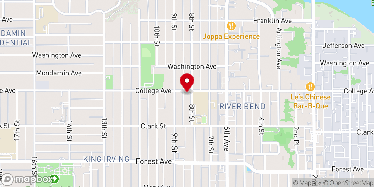 Map showing location of Trinity Las Americas United Methodist Church