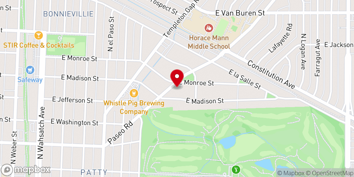 Map showing location of Archangel Michael Greek Orthodox Church