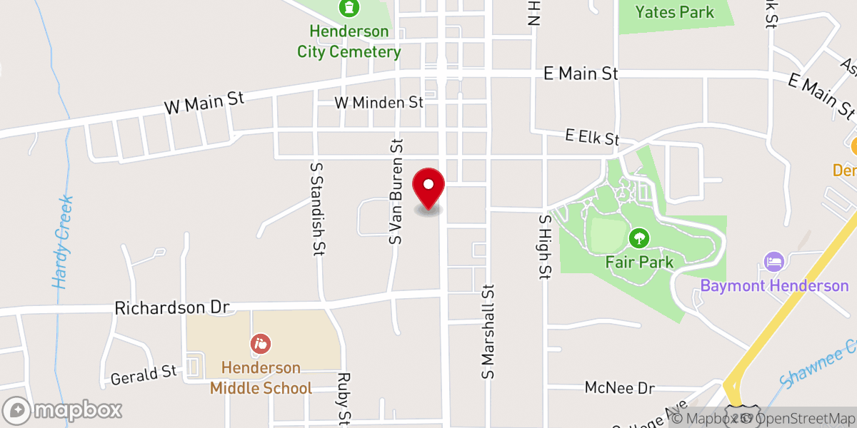 Map showing location of South Main Church of Christ