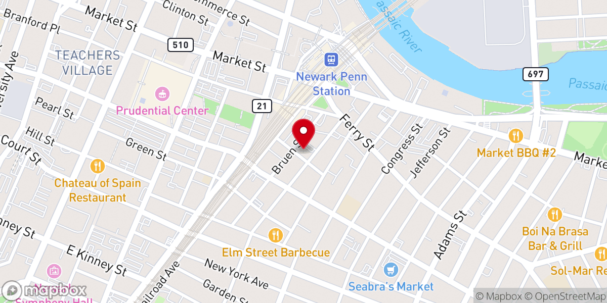 Map showing location of Hebron Presbyterian Church