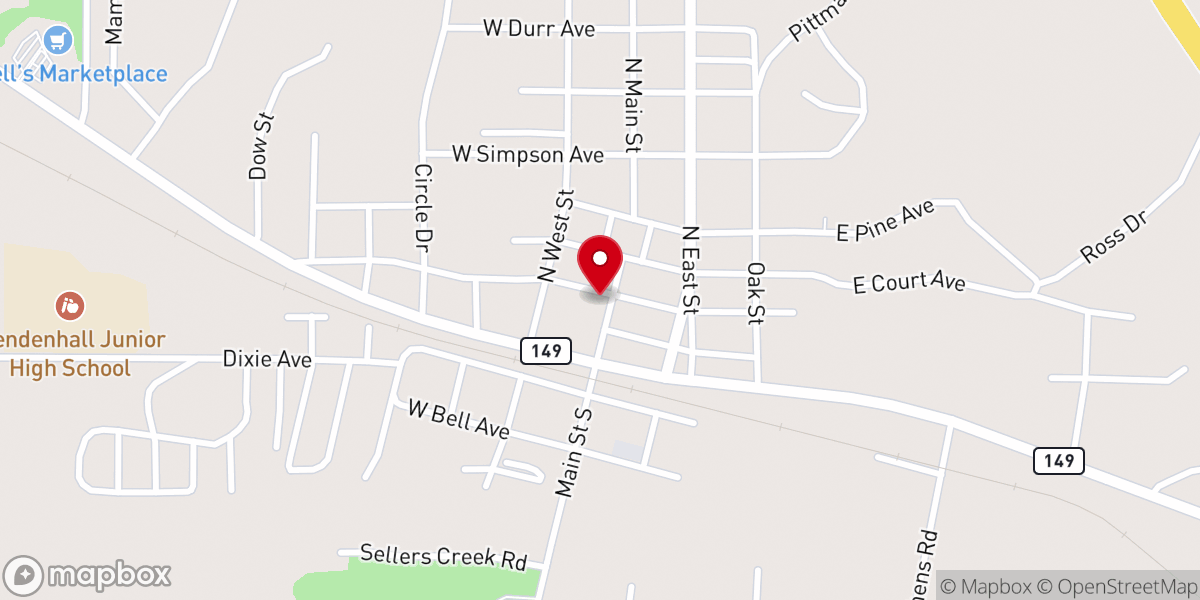 Map showing location of Simpson Baptist Crisis Center