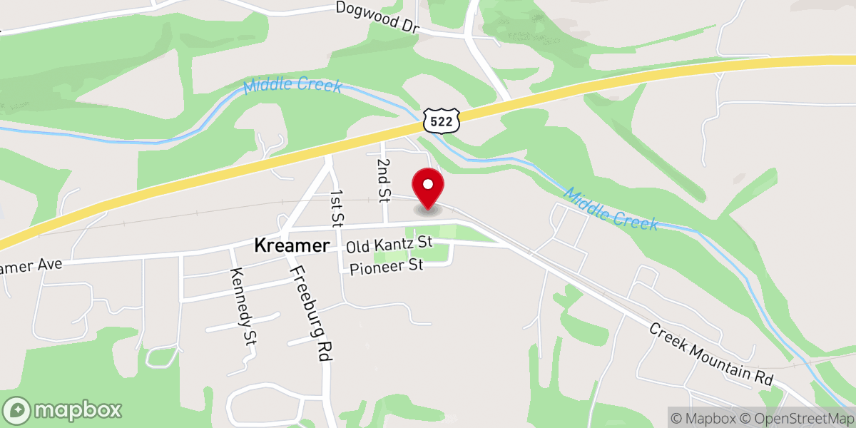 Map showing location of Bible Baptist Church