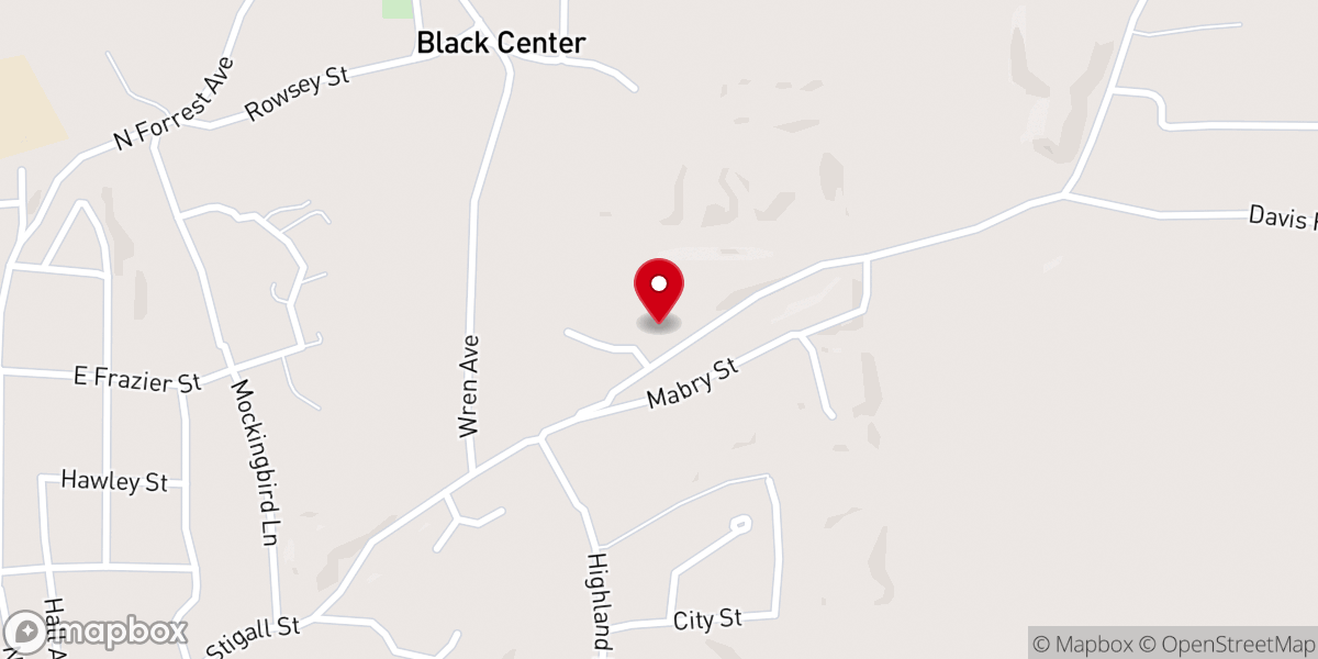 Map showing location of Eastside Baptist Church