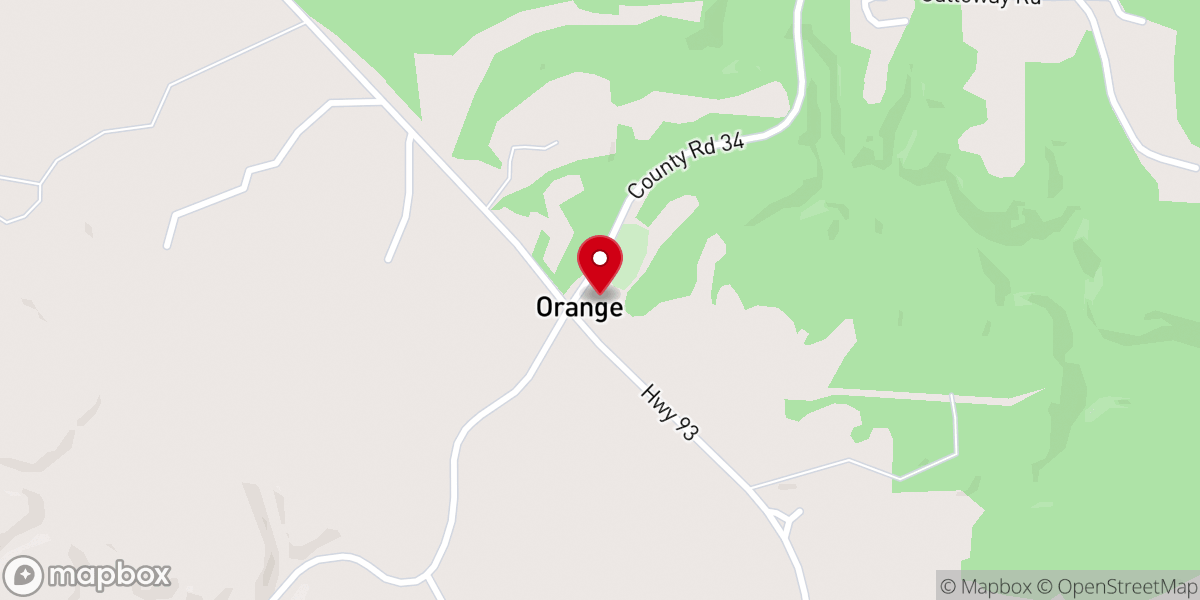 Map showing location of Orange Baptist Church