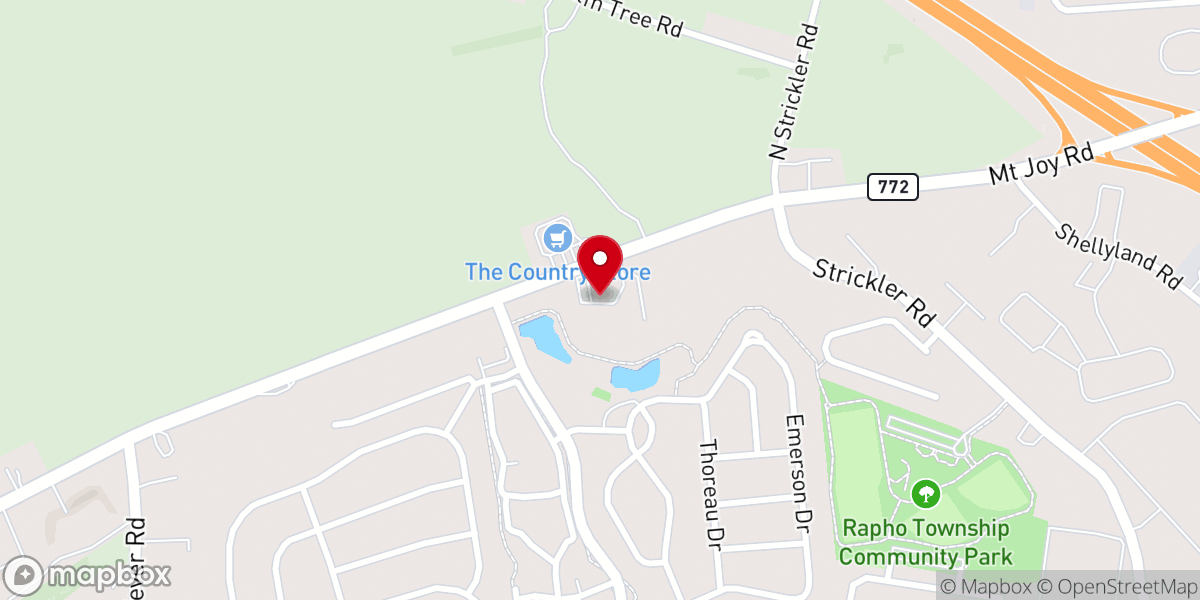 Map showing location of Mount Joy Gift & Thrift