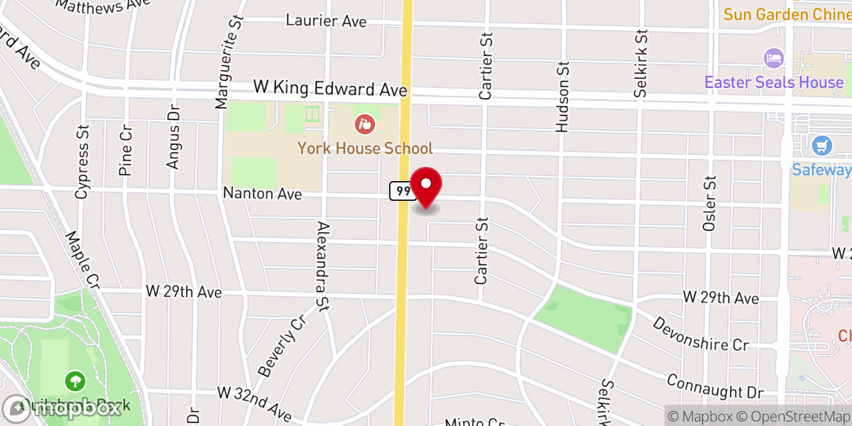 Map showing location of St. John's Shaughnessy Church