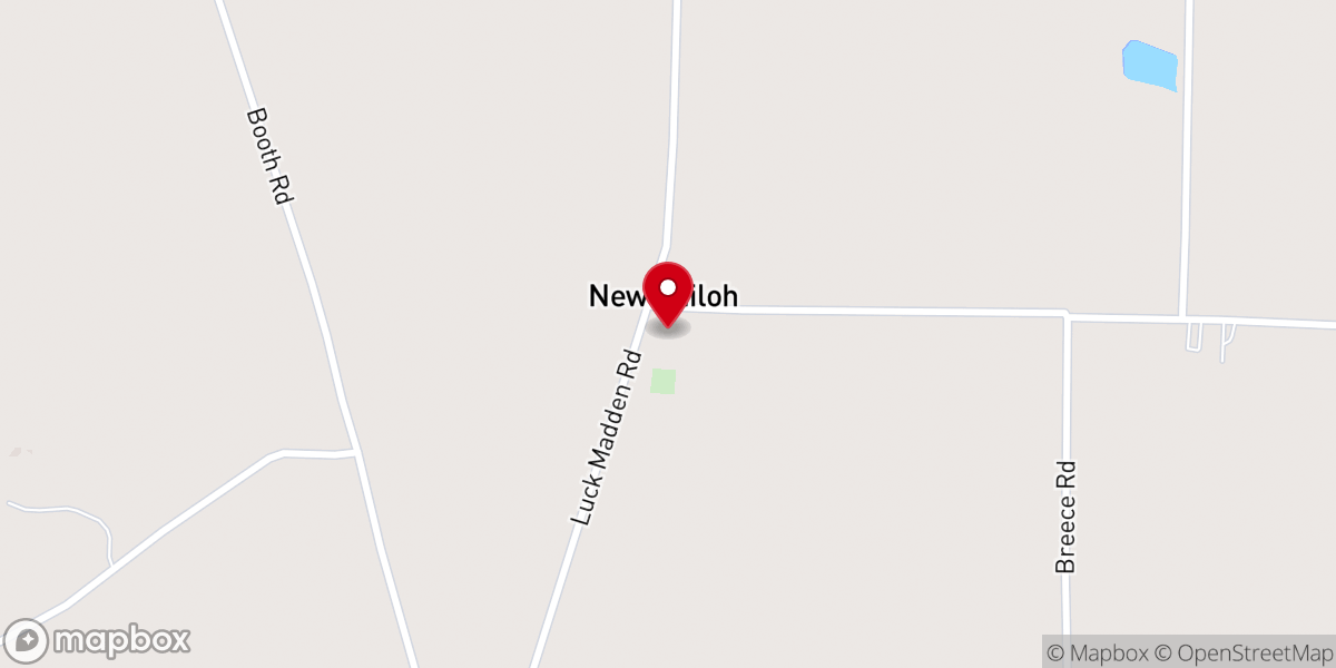 Map showing location of New Shiloh United Methodist