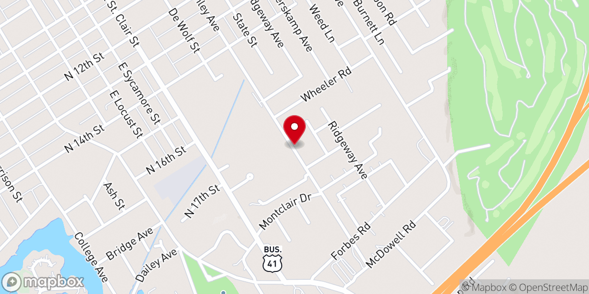 Map showing location of Ridgecrest Southern Baptist