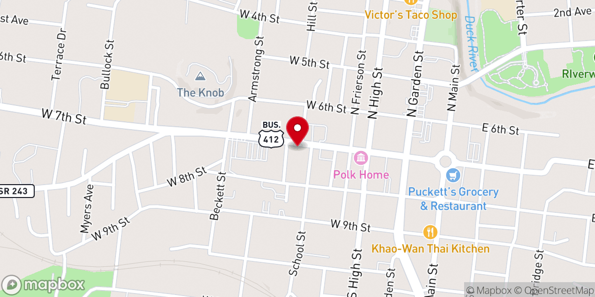 Map showing location of West Seventh Church of Christ