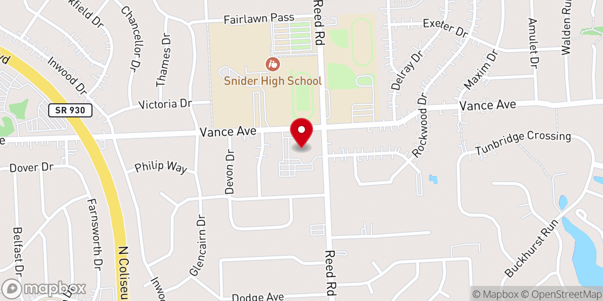Map showing location of Good Shepard Church