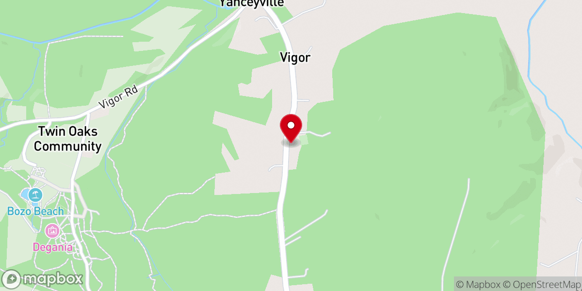 Map showing location of Yanceyville Christian Church