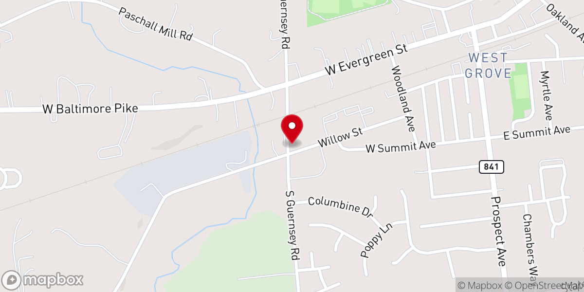 Map showing location of Enon Missionary Baptist Church