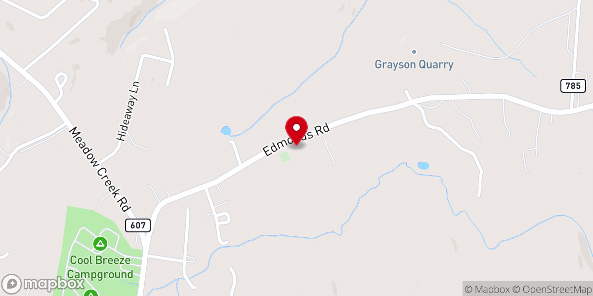 Map showing location of Big Spring Church