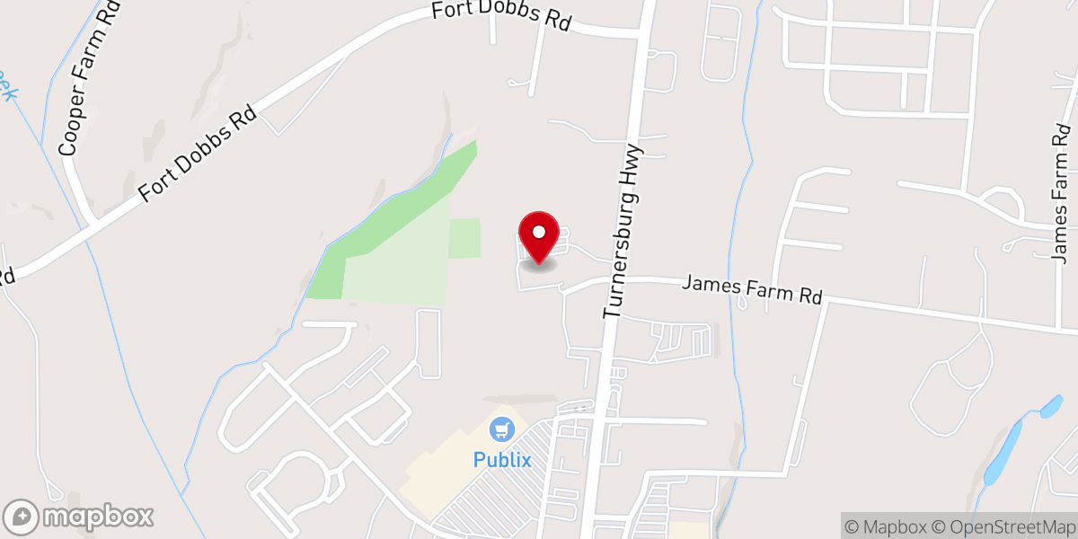 Map showing location of Fairview Baptist Church