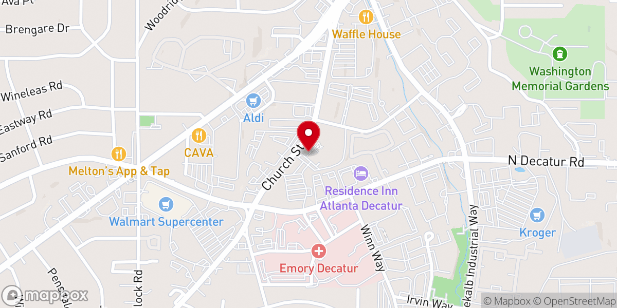 Map showing location of The Baxter Decatur Apartments