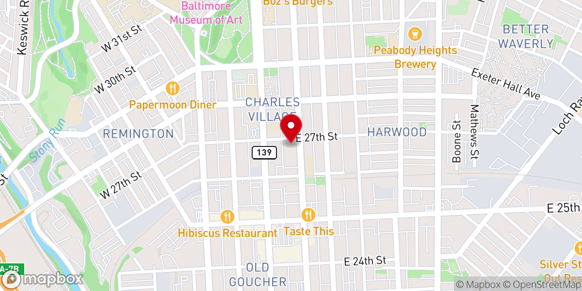 Map showing location of Saint Johns of Baltimore City United Methodist Church