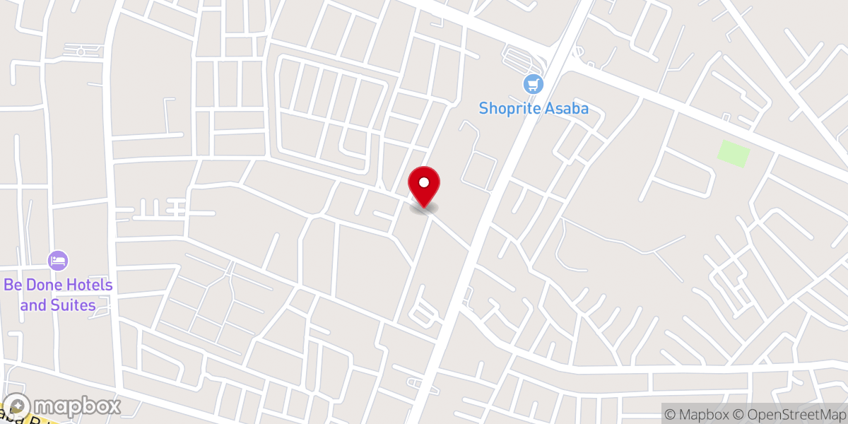 Map showing location of Church of God Mission- Church Aglow Asaba