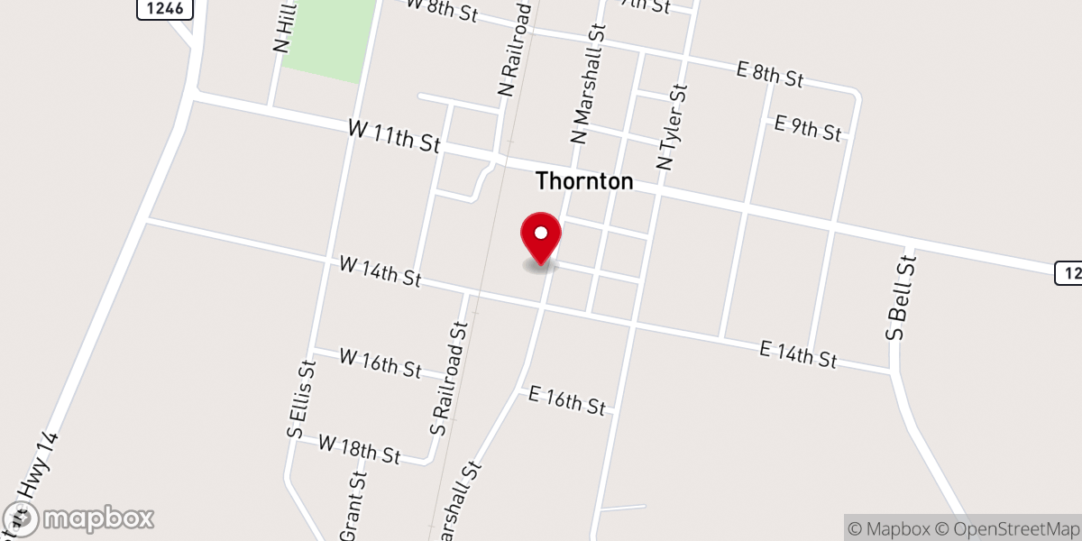 Map showing location of Thornton Methodist Church