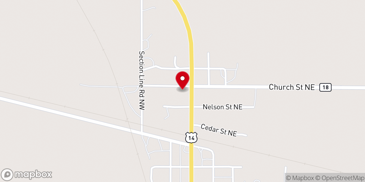 Map showing location of St John's Lutheran Church