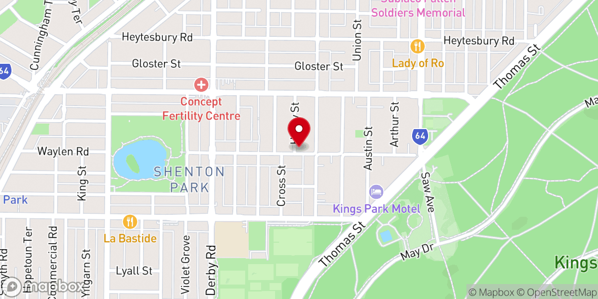 Map showing location of St. Aloysius Catholic Church