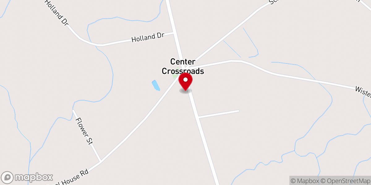Map showing location of Center Church