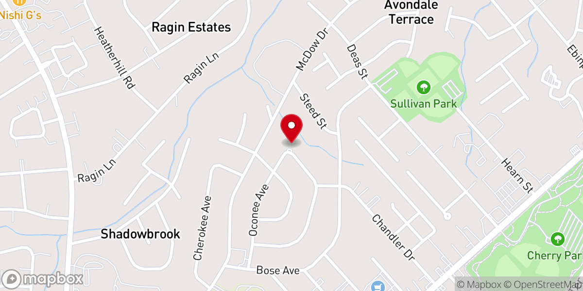 Map showing location of Rock Hill Bible Fellowship Church