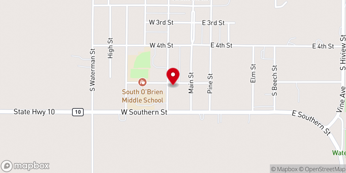 Map showing location of Bethel Lutheran Church