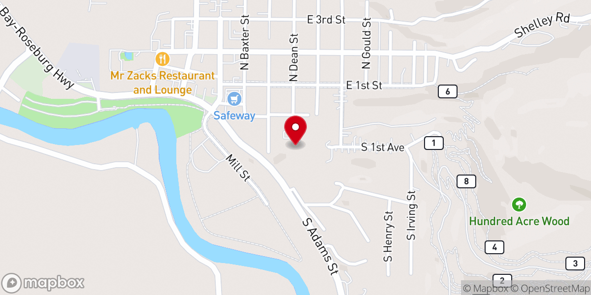 Map showing location of Holy Name Catholic Church
