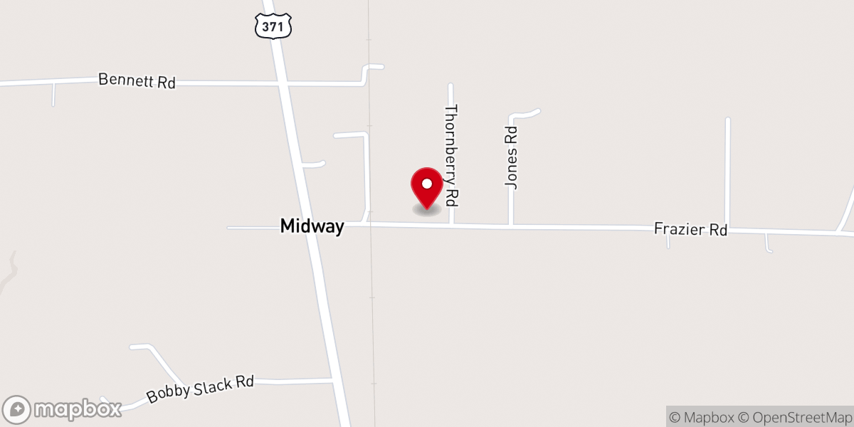 Map showing location of Midway Baptist Church