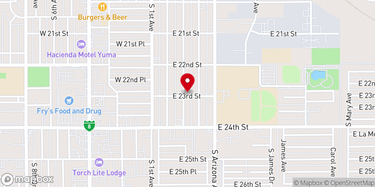 Map showing location of Yuma Missionary Baptist Church