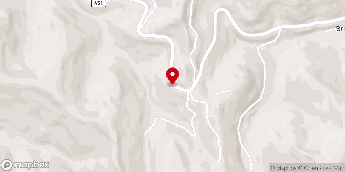 Map showing location of Town Mountain Baptist Church