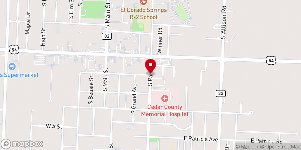 Map showing location of Park Street Christian Church