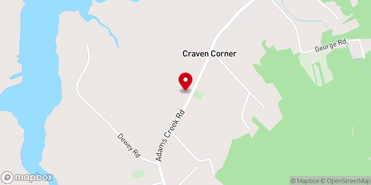 Map showing location of Craven Cor Church