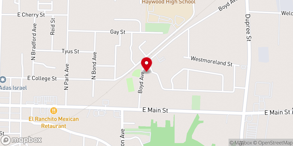 Map showing location of Poplar Corner Baptist Church