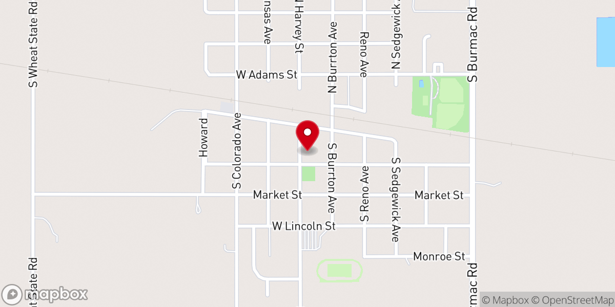 Map showing location of Burrton United Methodist Church