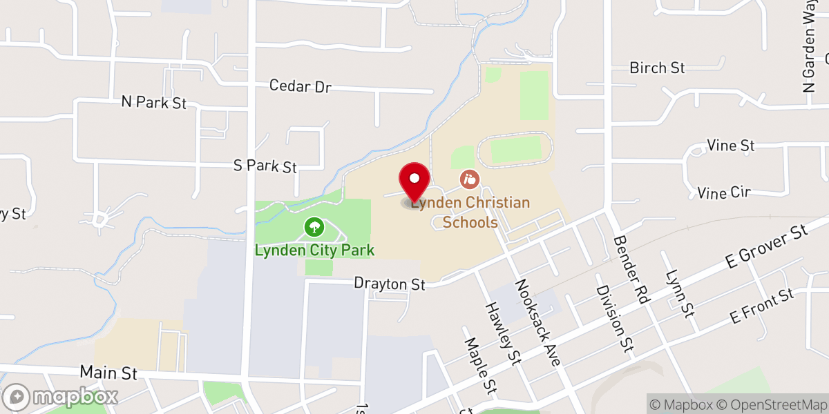 Map showing location of Lynden Christian Middle School