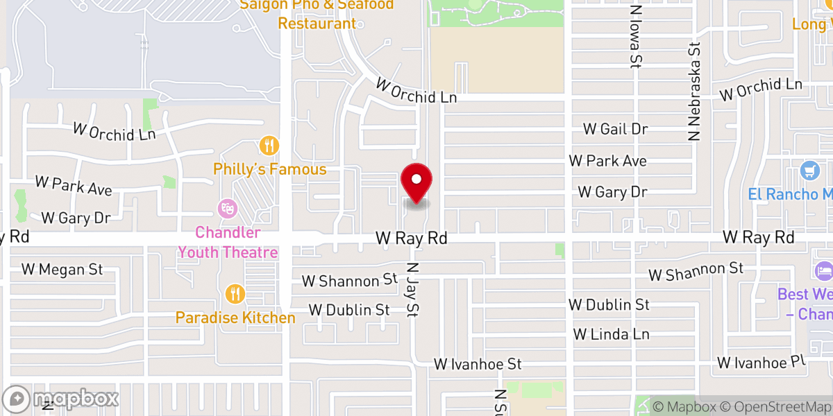 Map showing location of Epiphany Lutheran Church