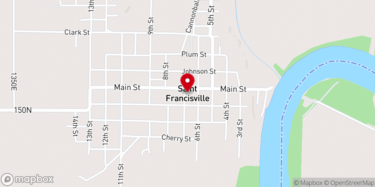 Map showing location of St Francisville