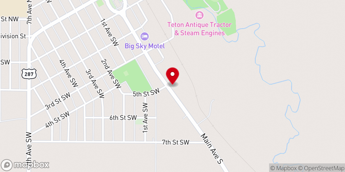 Map showing location of Alley Cat Bar & Bowling