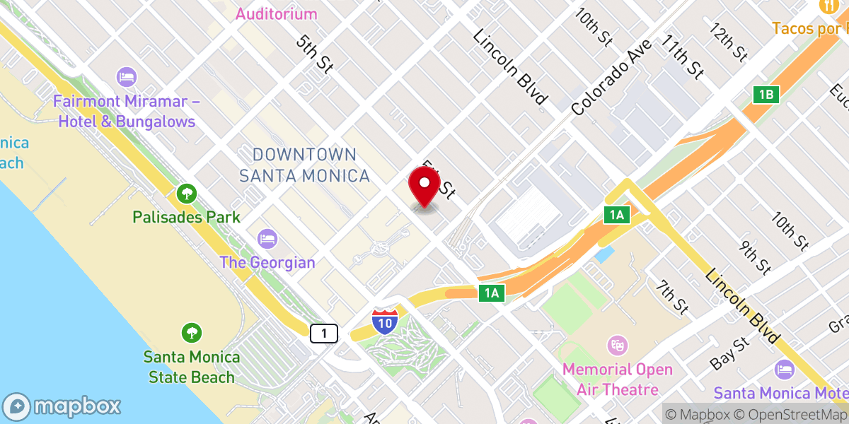 Map showing location of The Salvation Army Santa Monica