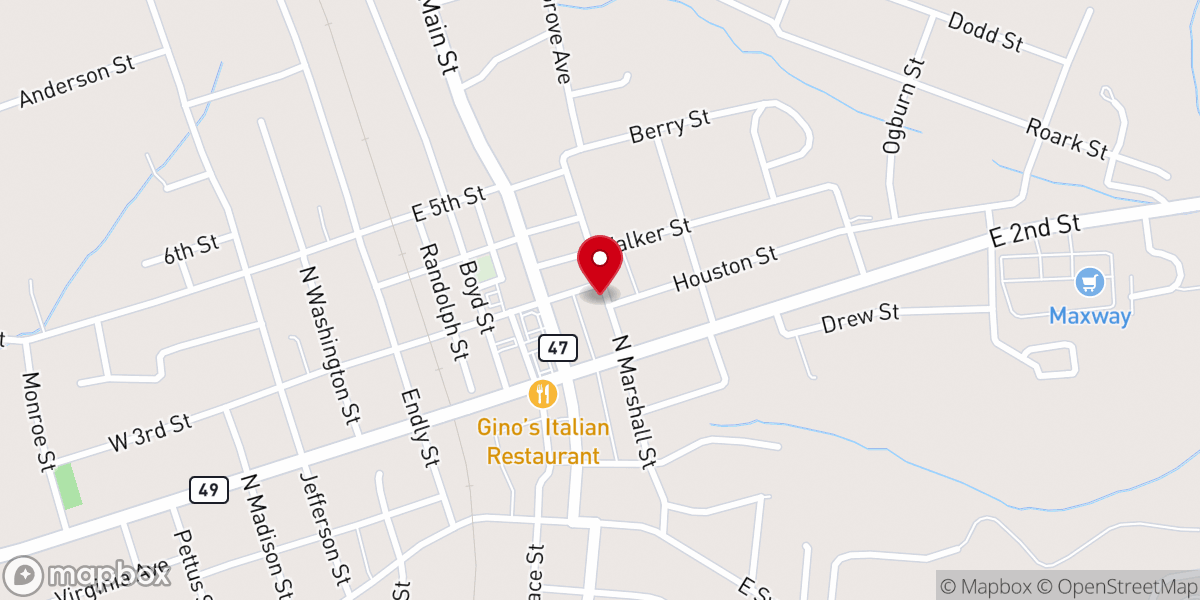 Map showing location of Centenary United Methodist Church