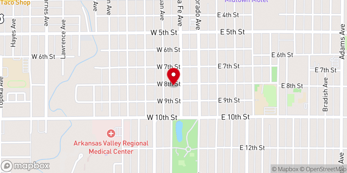 Map showing location of St Andrews Episcopal Church