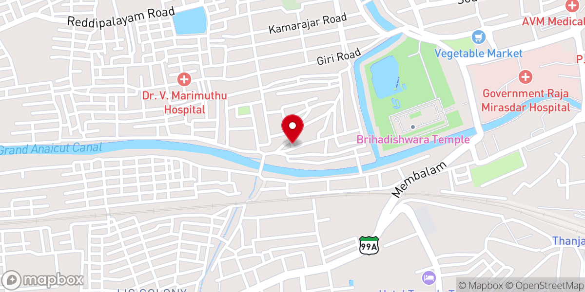 Map showing location of Arokia Matha Church