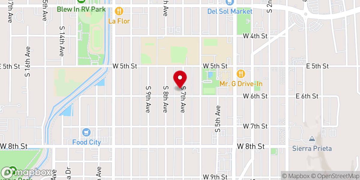 Map showing location of First Presbyterian Church of Yuma